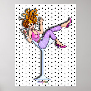 Affiches, Impressions - Fille dans un verre à Mart