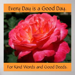 Affiches inspirantes Rose Paroles aimables Bons ac