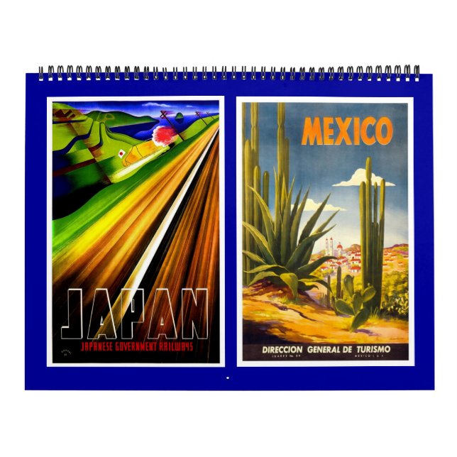 Affiches Vintage voyage Calendrier (Protection)