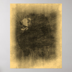 Affiches vintages d'art d'ours noir