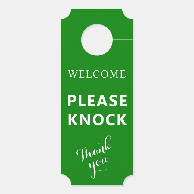 Affichette de porte à deux côtés avec bienvenue et (Dos)