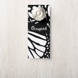 Affichette De Porte Aile à papillon Monarque Abstraite - occupée/vide