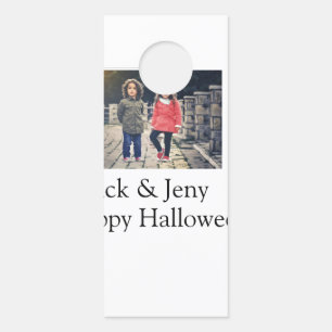 Affichette De Porte ajouter nom photo texte Halloween enfant fille gar