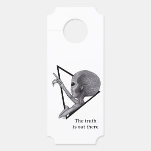 Affichette De Porte Alien gris, la vérité est là