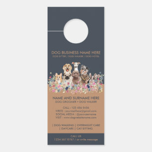 Affichette De Porte Animaux de compagnie Fleurs botaniques Rustiques B