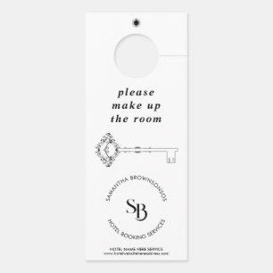 Affichette De Porte Appartement de location d'hôtel Entretien noir