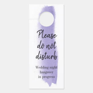 Affichette De Porte Aquarelle Lavender Brush Strob Ne Disturbe Pas