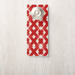 Affichette De Porte Argyle, rouge blanc rose Saint-Valentin