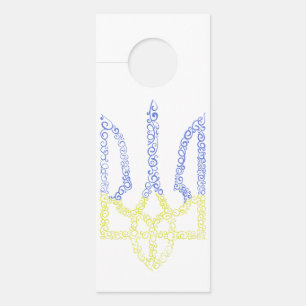 Affichette De Porte Armoiries de l'Ukraine trident motif de la spirale