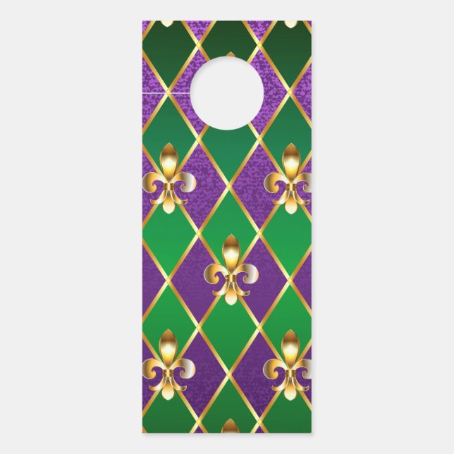 Affichette De Porte Arrière - plan de bijoux Mardi Gras (Devant)