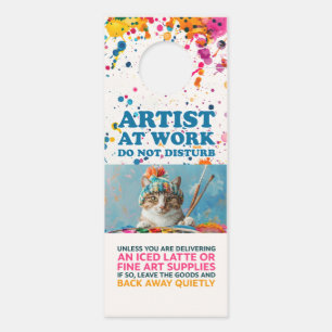 Affichette De Porte Artiste au travail NE PAS DÉRANGER (double-face)