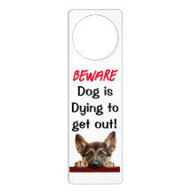 Attention chien Doorhanger Allemand Shepherd Pup