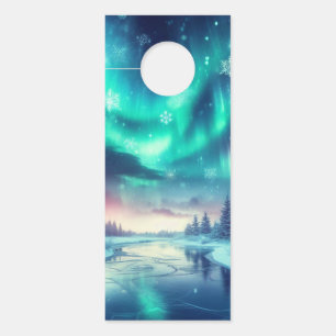 Affichette De Porte aurora borealis/Noël/hiver