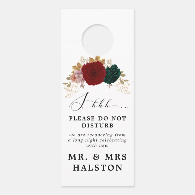 Affichette De Porte Autum Bourgogne Emeraude Greeeny Ne Tisturb (Devant)