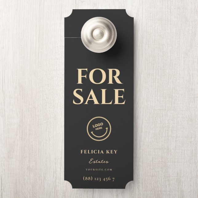 AFFICHETTE DE PORTE avant QR de l'agent immobilier (Sur le bouton)