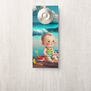 Affichette De Porte Baby Boy at the Beach