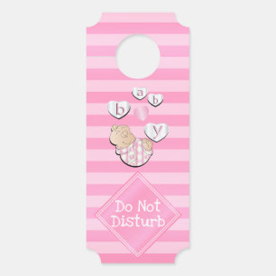 Affichette De Porte Baby Girl - Ne pas déranger - rose