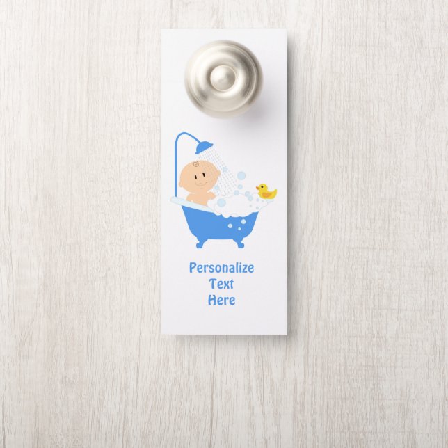 Affichette De Porte Baby shower Baignoire Temps de bain Chambre person (Sur le bouton)