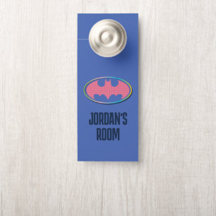 Affichette De Porte Batman   Logo Pink Polka Dot