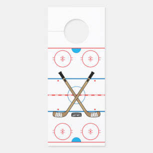 Affichette De Porte Bâtons de hockey du centre de diagramme