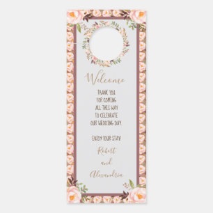 Affichette De Porte Bienvenue et ne pas déranger le cadre floral Maria