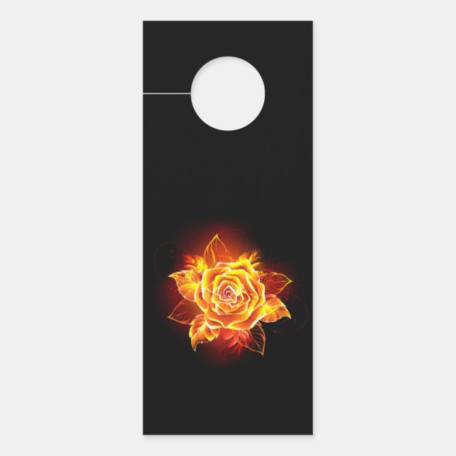Affichette De Porte Blooming Fire Rose (Devant)