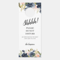 Blush Navy Blossom Mariage Bienvenue Ne Disturbez 