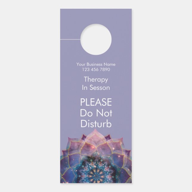 Affichette De Porte Boho Nebula Bloom | Conception de Mandala (Devant)