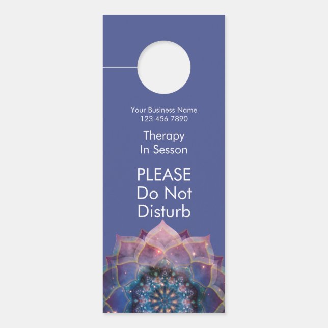 Affichette De Porte Boho Nebula Bloom | Conception de Mandala (Devant)