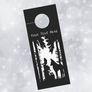 Affichette De Porte Bois du Petit Chaperon Rouge Noir Blanc sous les A