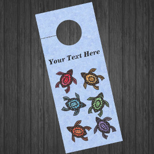 Affichette De Porte Bouquet de tortues noires Abstraites Marques color