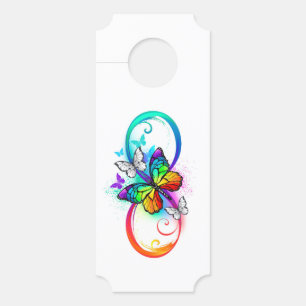 Affichette De Porte Bright infinity with rainbow butterfly