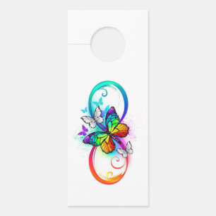 Affichette De Porte Bright infinity with rainbow butterfly