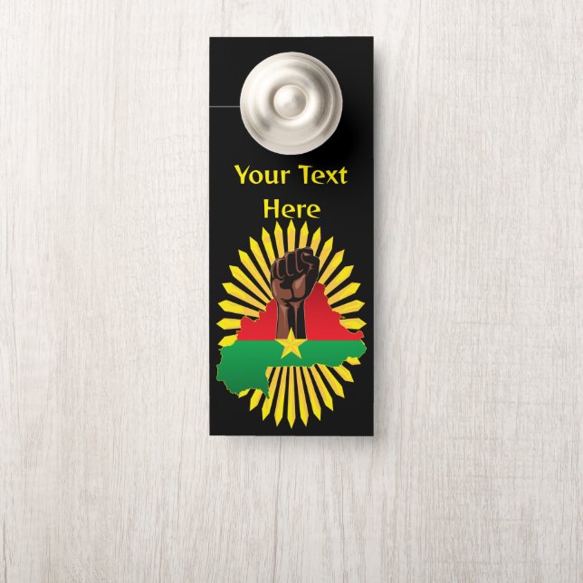 Affichette De Porte Burkina Faso Carte, drapeau et première révolution (Sur le bouton)