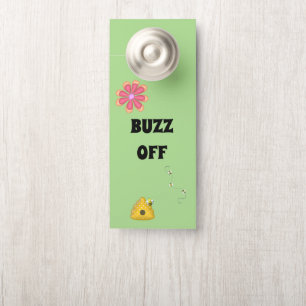 Affichette De Porte BUZZ OFF Venir En Bumblebee Personnalisé Thème