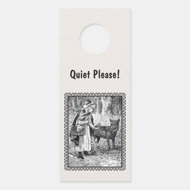 Affichette De Porte Cadres Black White Illustration Rouge Chaperon (Devant)