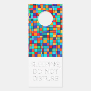 Affichette De Porte Carrés couleur
