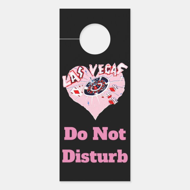 Affichette De Porte Casino Las Vegas Pink Heart (Devant)