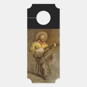 Affichette De Porte Chanter Espagnol Cowboy à Banjo jouer à la chanson