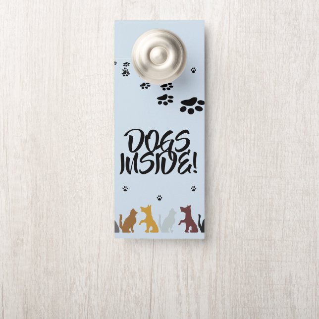 Affichette De Porte Chiens à l'intérieur (Sur le bouton)