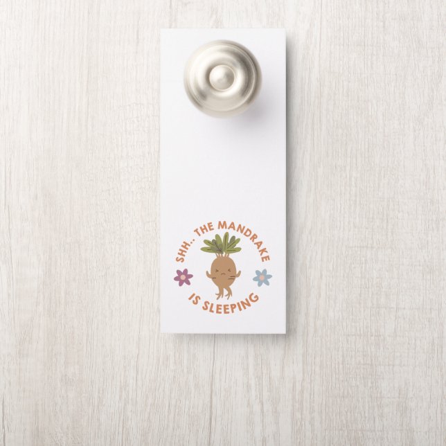 Affichette De Porte Chut... Le Mandrake Dort (Sur le bouton)