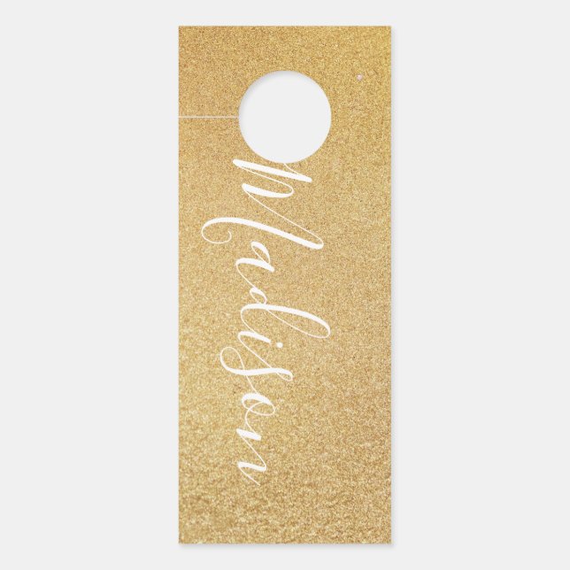 Affichette De Porte Classy Golden Custom Name (Devant)
