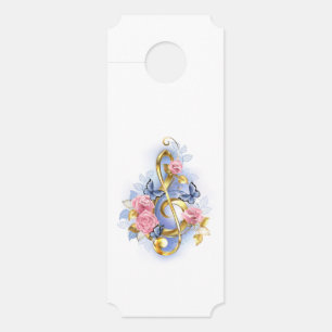 Affichette De Porte Clé de fer avec roses roses roses
