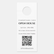 Code QR de maison ouverte minimaliste moderne pour