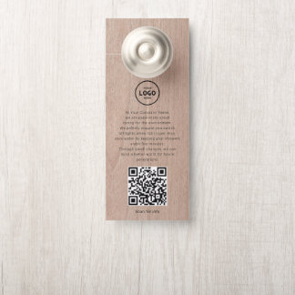 Affichette De Porte Code QR du logo de l'hôtel Informations pour les i