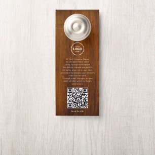 Affichette De Porte Code QR du logo de l'hôtel Informations pour les i