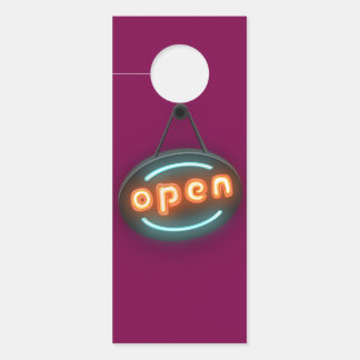 Affichette De Porte Colgador para Puertas Palabra Open En Estilo Neón
