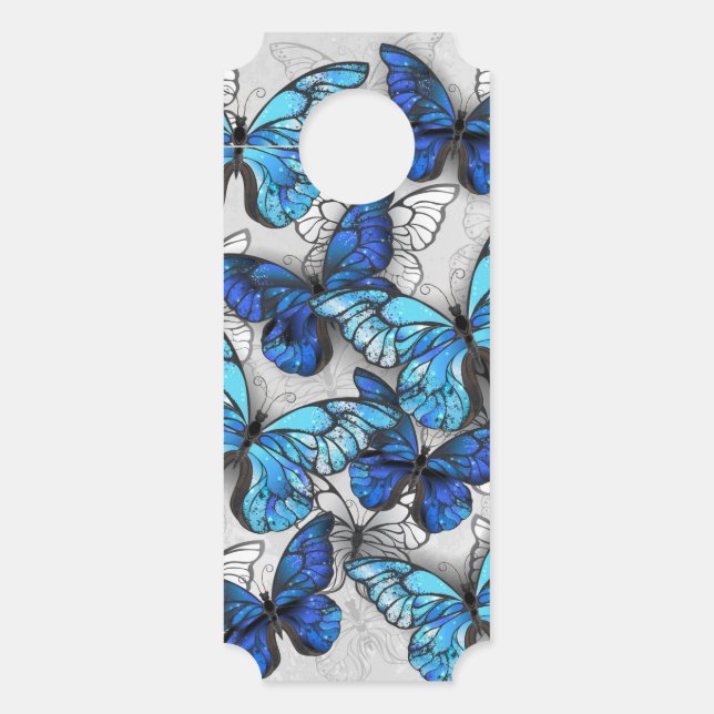 Affichette De Porte Composition des White and Blue Butterflies (Devant)