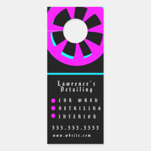 Affichette De Porte Concepteur d'intérieur de lavage de voiture au néo