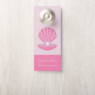 Affichette De Porte Coquillage et perle de la nurserie de bébé fille r